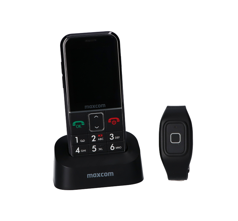 MAXCOM PHONE 2G SINGLE SIM 2.2" BOTAO SOS DESKTOP CHARGER CAMERA BLACK MM735 — miniatura 2