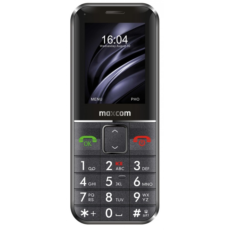 MAXCOM PHONE 2G SINGLE SIM 2.2" BOTAO SOS DESKTOP CHARGER CAMERA BLACK MM735 — miniatura 3