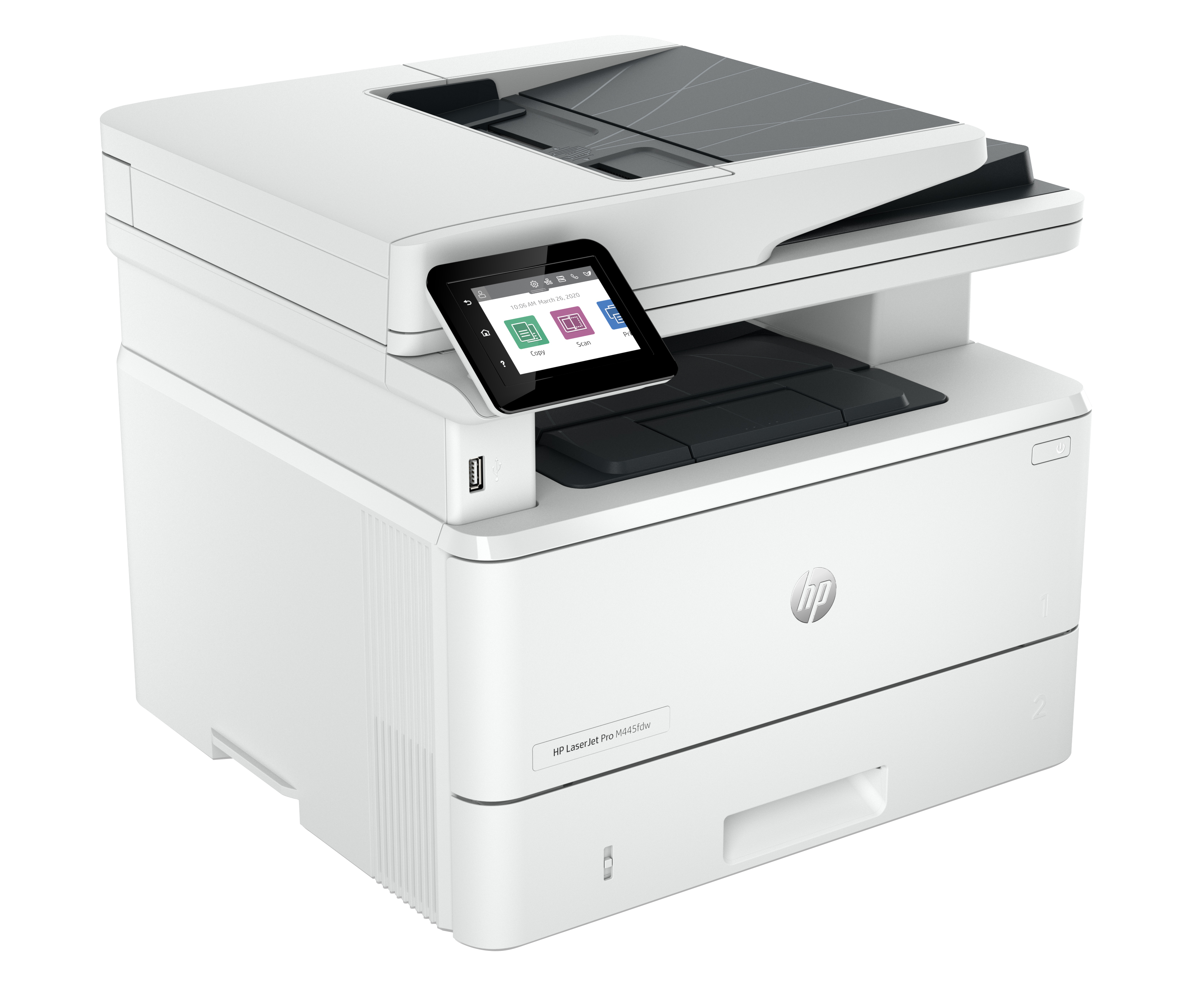 HP LaserJet Pro 4102fdw Sem fios Multifunction Preto e branco Impressora, Copiadora, Scanner; Frente e verso — miniatura 2