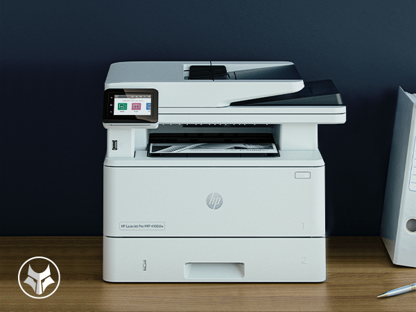 HP LaserJet Pro 4102fdw Sem fios Multifunction Preto e branco Impressora, Copiadora, Scanner; Frente e verso — miniatura 7