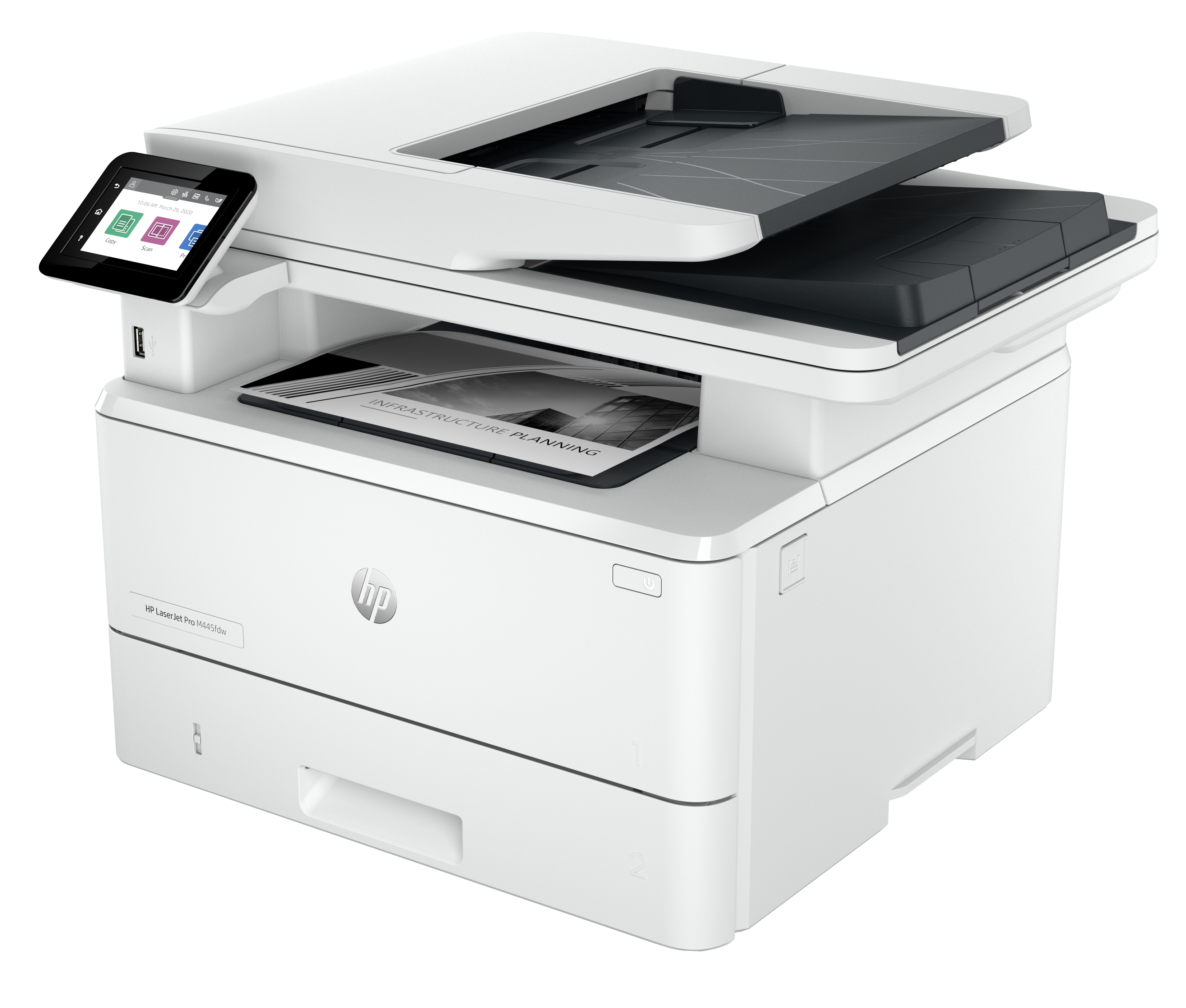 HP LaserJet Pro 4102fdw Sem fios Multifunction Preto e branco Impressora, Copiadora, Scanner; Frente e verso — miniatura 10