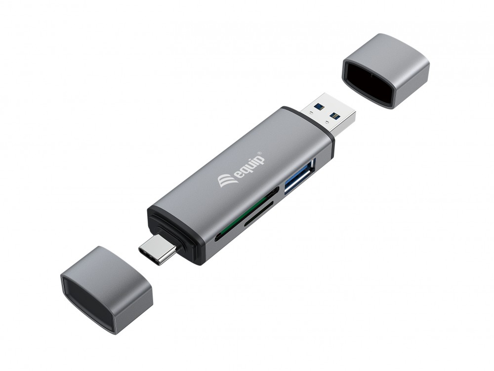 EQUIP LIFE LEITOR DE CARTOES USB-A 3.2 & USB-C SD- MICRO SD ALUMINIO — miniatura 3