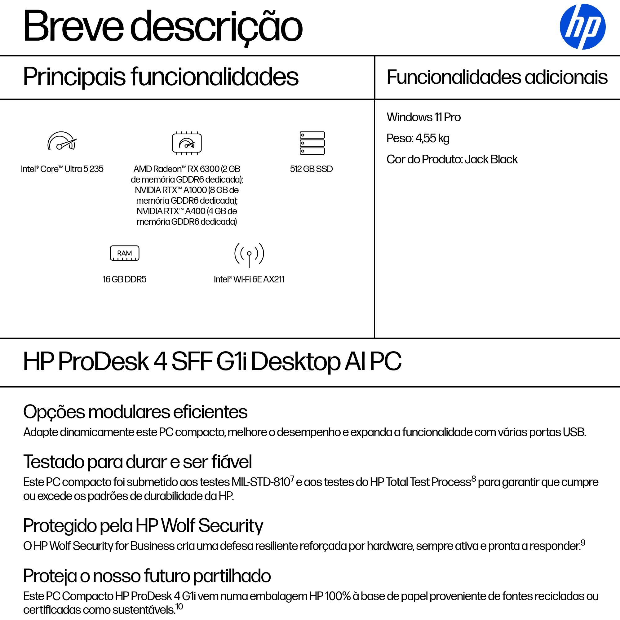 HP ProDesk 4 SFF G1i AI PC — miniatura 3