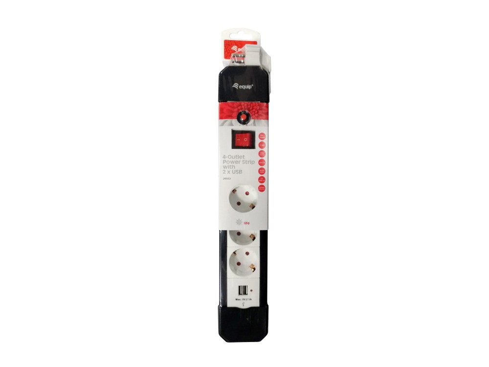 EQUIP LIFE EXTENSAO ELETRICA 4xSCHUKO C/INTERRUPTOR 2xUSB 1.5MT #PROMO# — miniatura 5