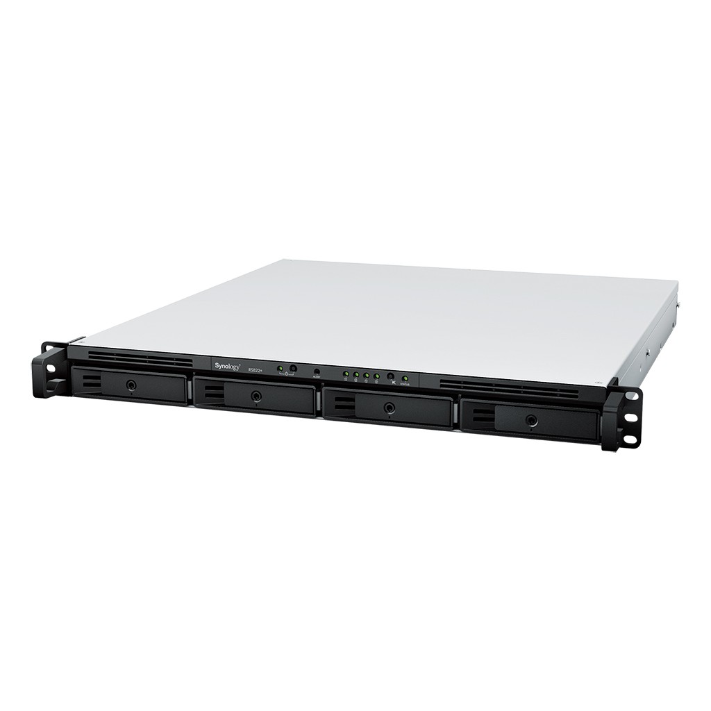 Synology RackStation RS822+ - Servidor NAS - 4 baias - montável em bastidor - SATA 6Gb/s - RAID (expansão de disco rígido) 0, 1, 5, 6, 10, JBOD - RAM 2 GB - Gigabit Ethernet - iSCSI assistência - 1U — miniatura 2