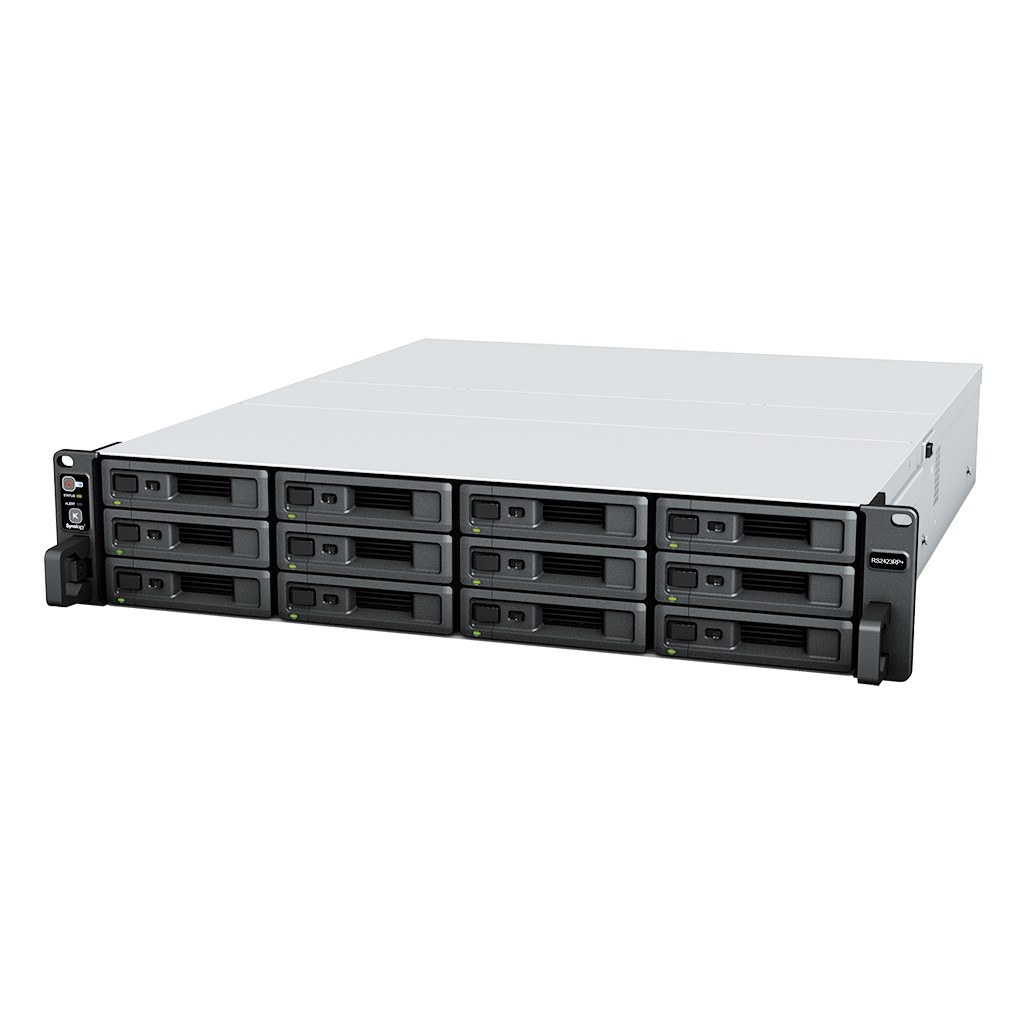 Synology RackStation RS2423+ - Servidor NAS - 12 baias - montável em bastidor - SATA 6Gb/s - RAID (expansão de disco rígido) JBOD, 0, 1, 5, 6, 10 - RAM 8 GB - Gigabit Ethernet / 10 Gigabit Ethernet - iSCSI assistência - 2U — miniatura 4