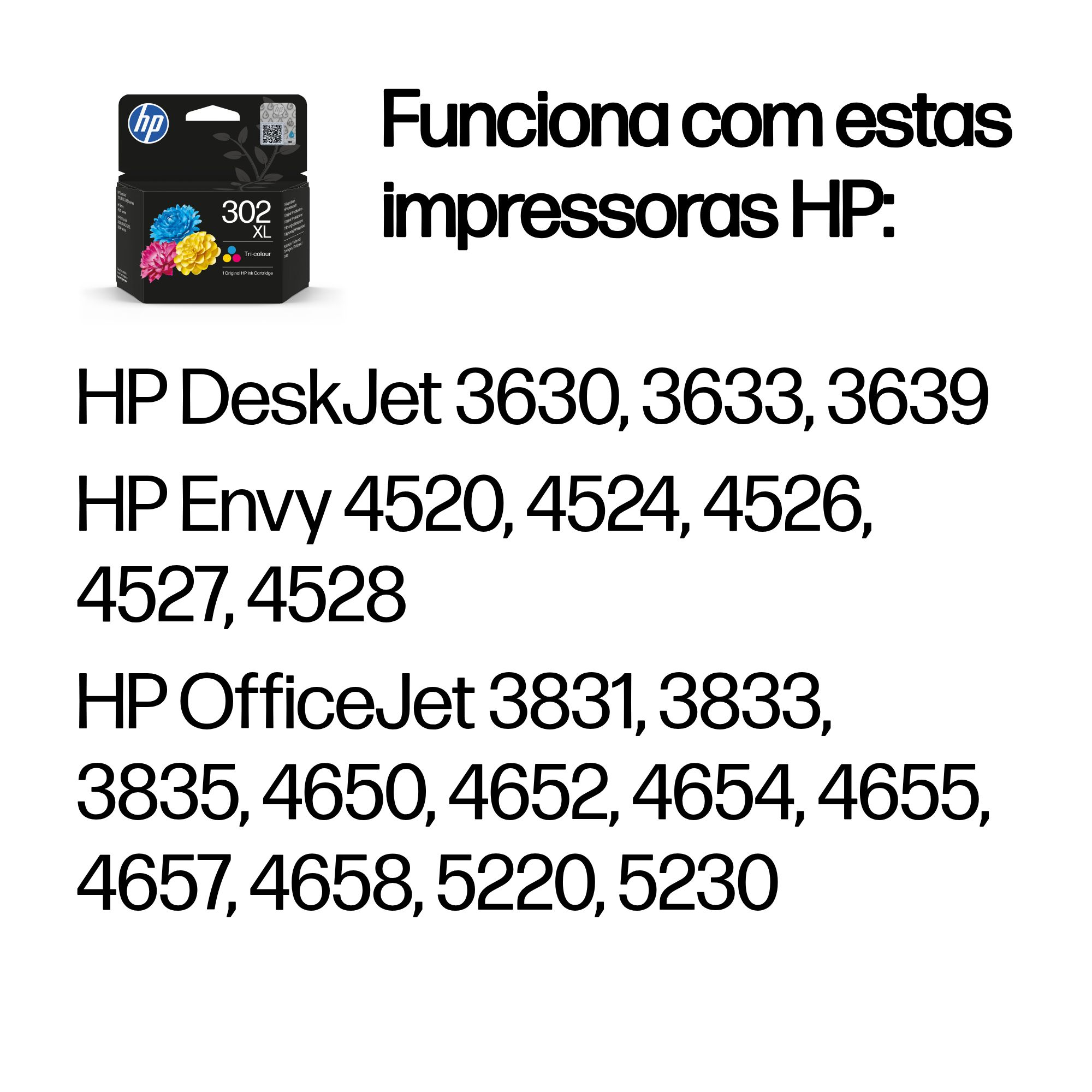 HP Tinteiro original 302XL Tricolor de elevado rendimento — miniatura 2