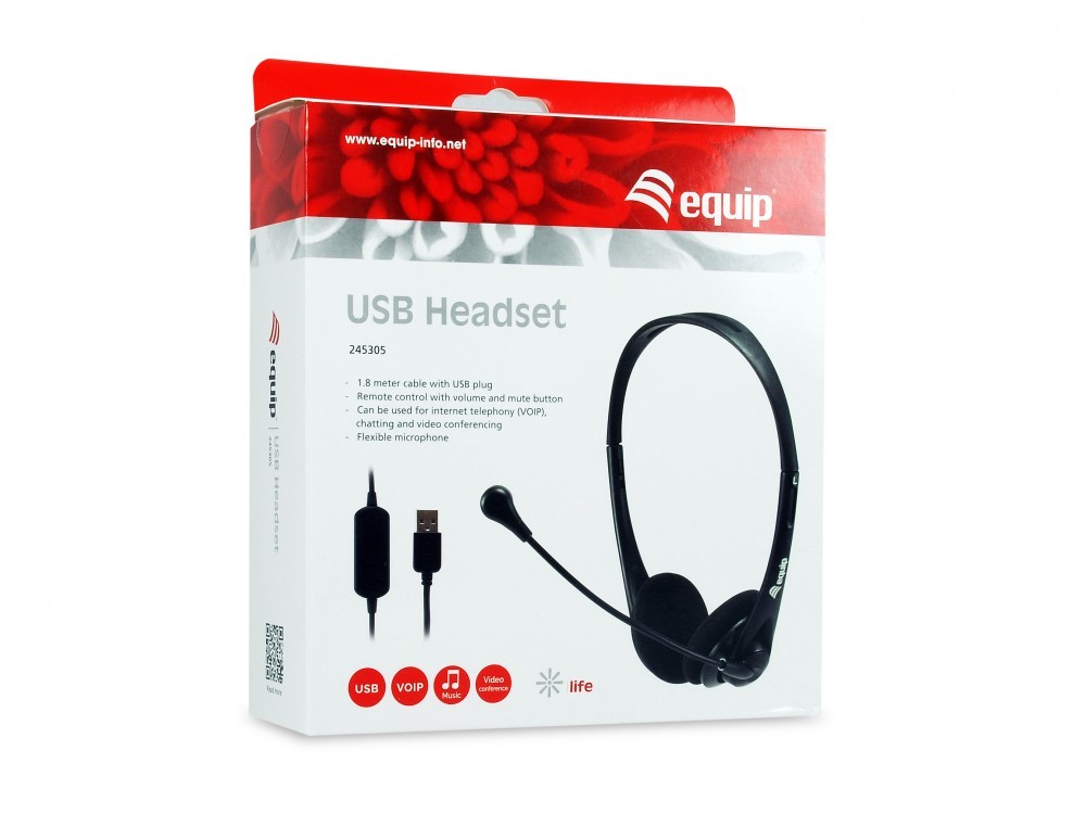 EQUIP LIFE HEADSET C/ MICRO FUNÇÃO MUTE E VOL USB — miniatura 2