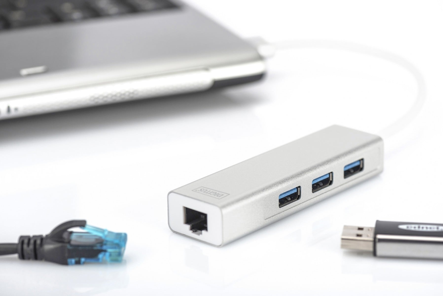 DIGITUS HUB USB 3.0 3xUSB-A/F + 1xUSB-A/M + 1xRJ45 GIGABIT 10/100/1000 #PROMO — miniatura 2
