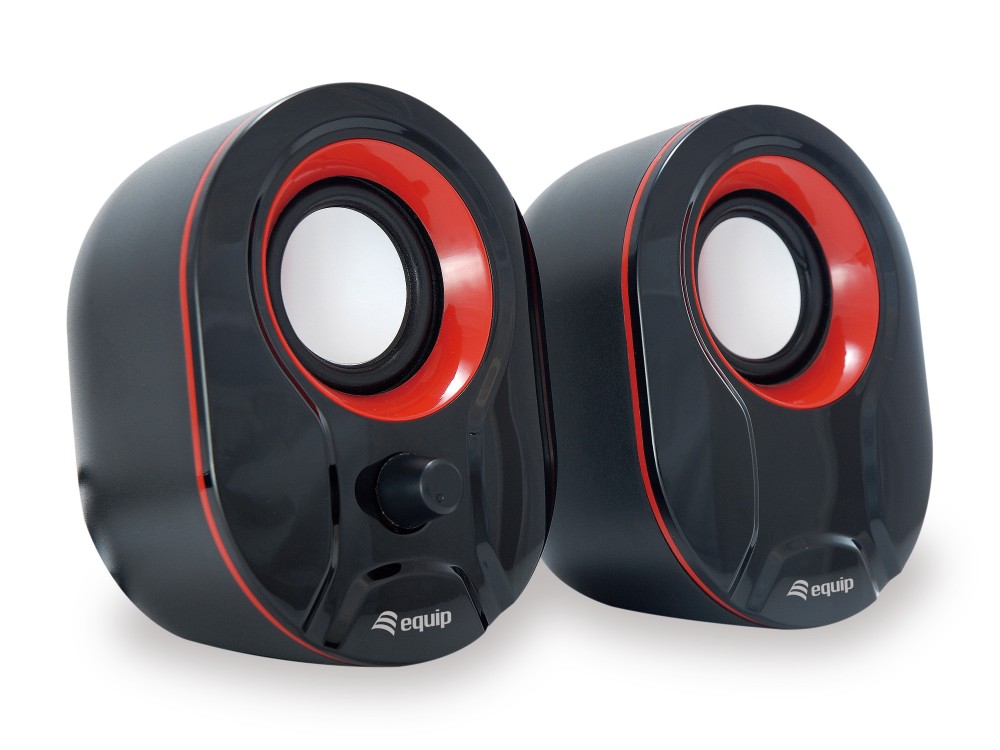 EQUIP LIFE MINI COLUNAS 6W USB CONTROLO SOM PRETO/VERMELHO — miniatura 3