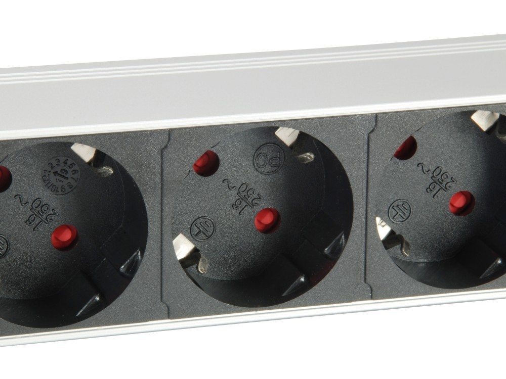 EQUIP REGUA 19" 7 TOMADAS SCHUKO PDU C/ INTE. E PROT.PICOS ALUMINIO — miniatura 2