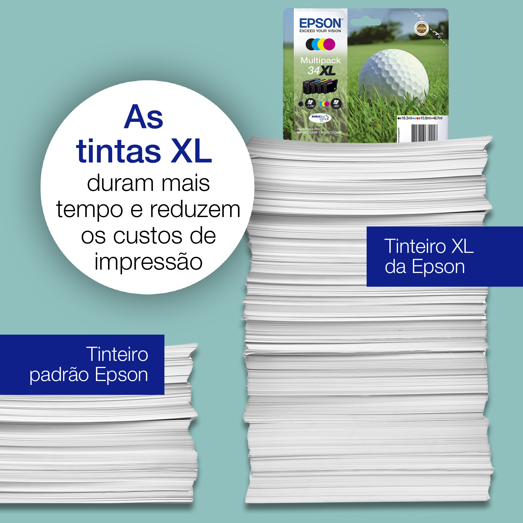 Epson Golf ball 34 Conjunto individual ciano DURABrite Ultra Bola de golfe — miniatura 5