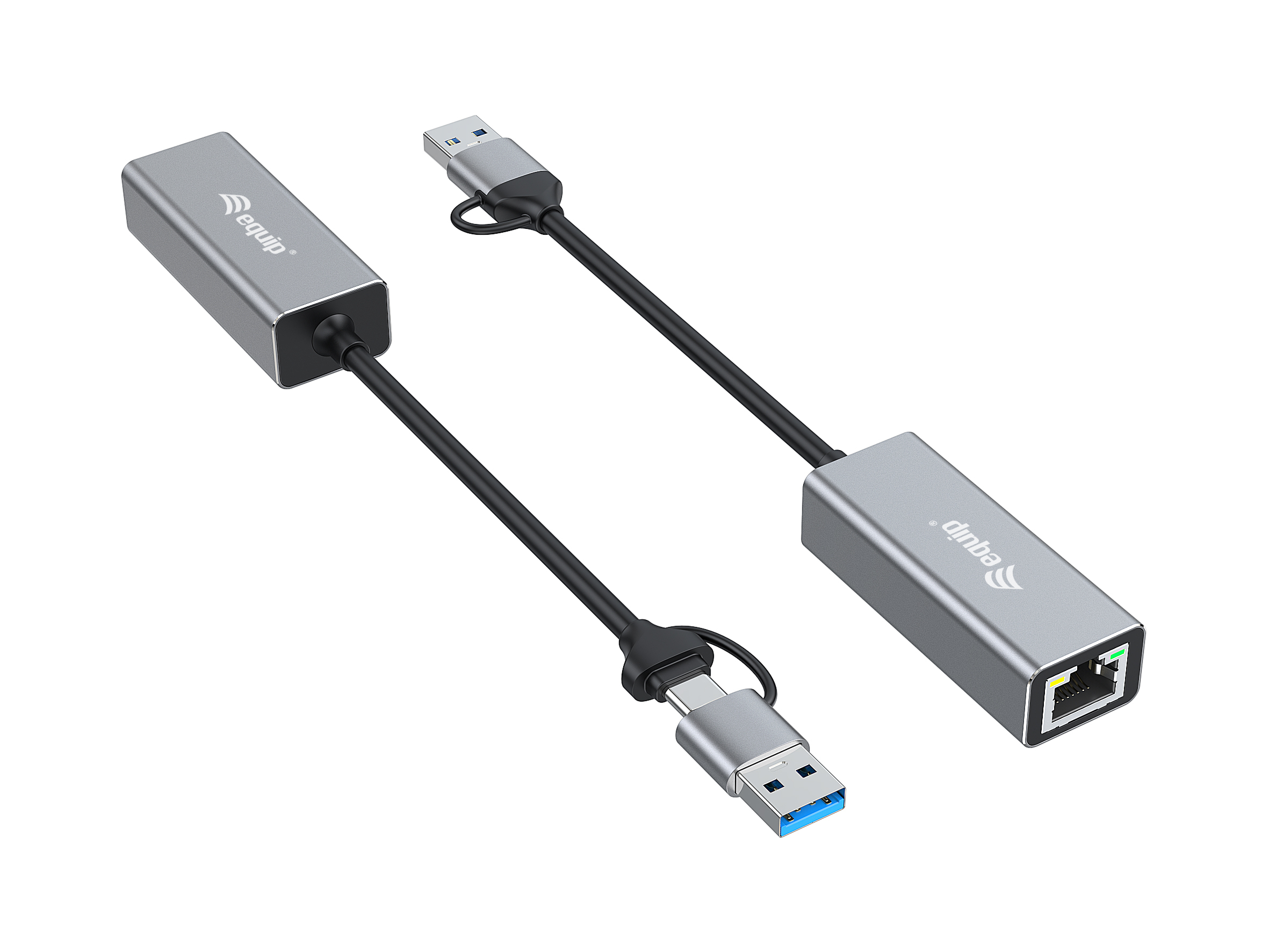 Equip Adaptador de rede USB-C para 2,5 Gigabit Ethernet (USB-C+A) — miniatura 2