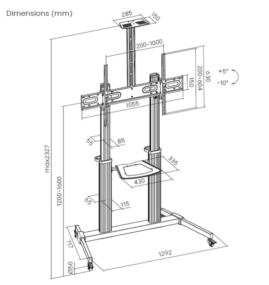 Equip Carrinho LFD com ecrã ultra-grande de 60“-100” Eco — miniatura 7