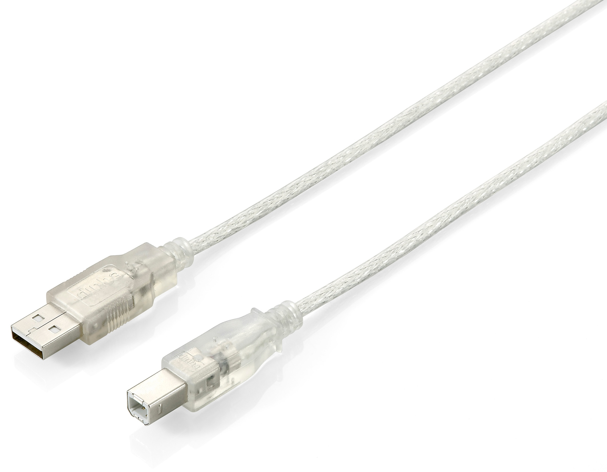 Equip 128651 Cabo USB 2.0 Tipo A para Tipo B, 3,0 m , Prata transparente