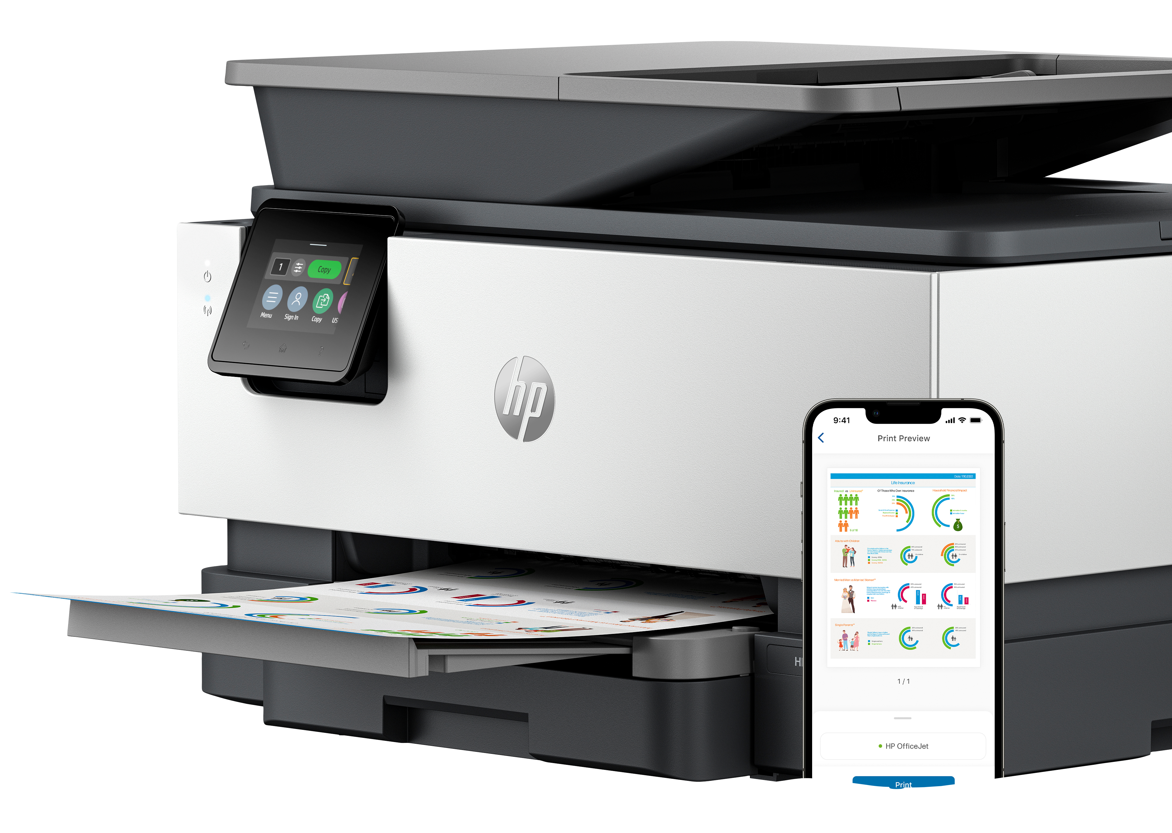 HP OfficeJet Pro 9120b Sem fios All-in-One Cor Impressora, Impressão frente e verso; Copiadora, scanner — miniatura 14