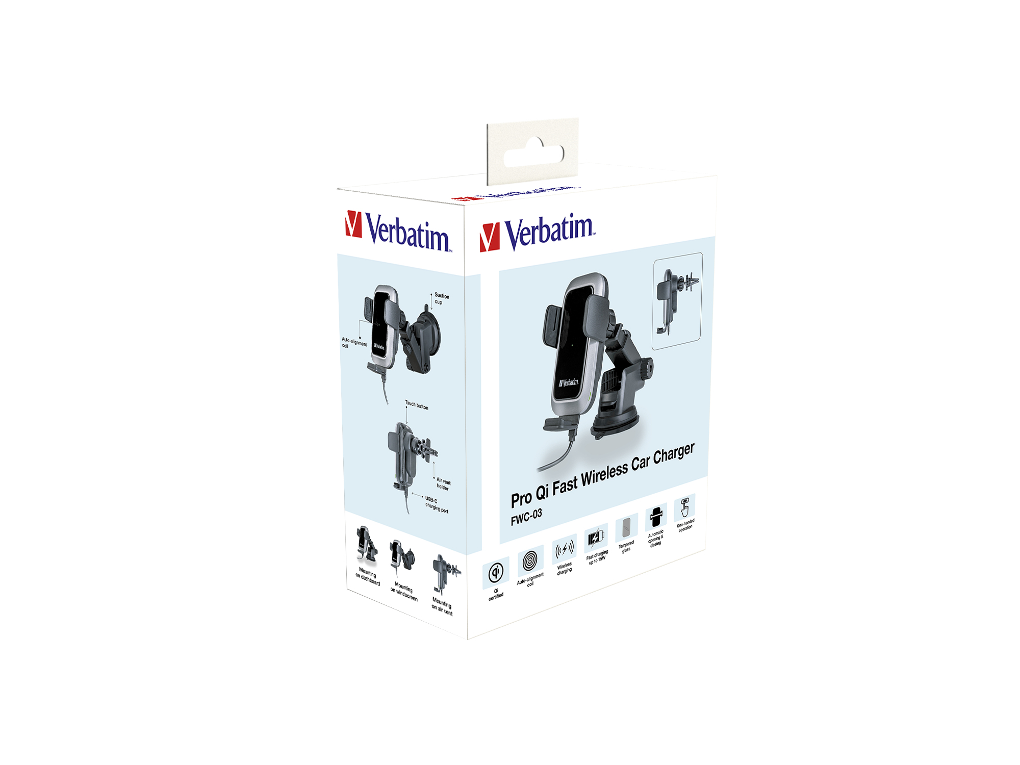 Verbatim FWC-03 Pro Qi Fast Wireless Autoladegerät retail — miniatura 2