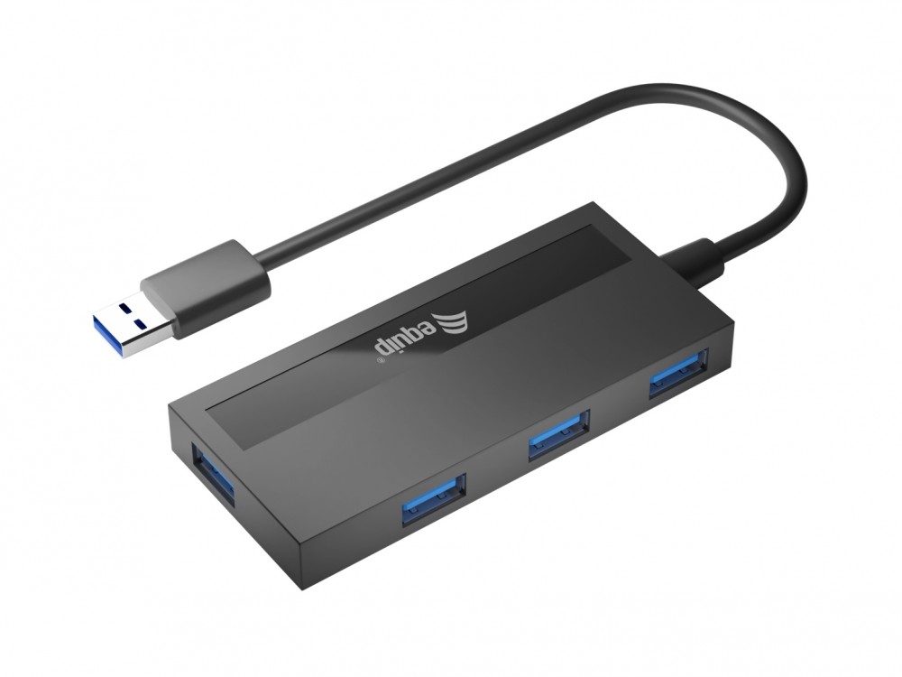 EQUIP LIFE HUB USB 3.0 4PORT C/ ADAPTADOR USB-C BLACK — miniatura 2
