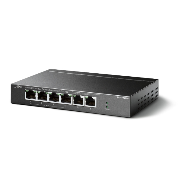 TP-LINK SWITCH 6PORT 10/100 MBPS DESKTOP W/ 4PORT POE+ — miniatura 4