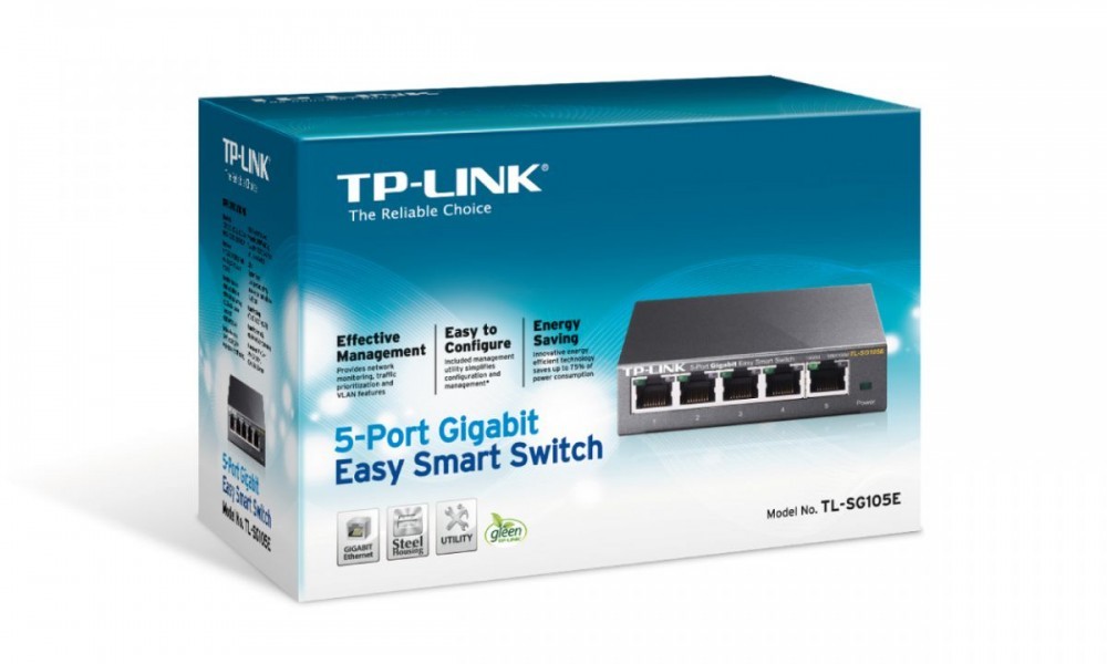 TP-LINK SWITCH 5PORT 10/100/1000 DESKTOP STEEL CASE — miniatura 2