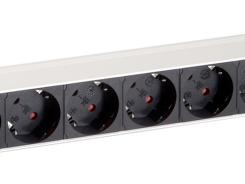 EQUIP REGUA 19" 8 TOMADAS SCHUKO 16A 3500W PDU C/ INTERRUPTOR ALUMINIO — miniatura 3