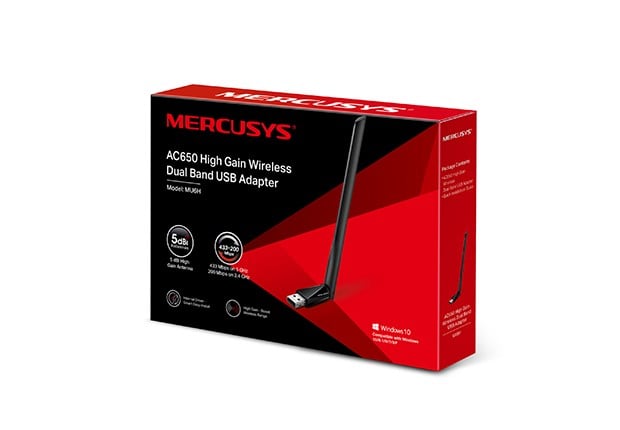 MERCUSYS MU6H ADAPTADOR AC650 HIGH GAIN WIRELESS DUAL BAND USB — miniatura 3