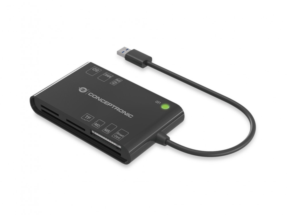 CONCEPTRONIC LEITOR C CIDADAO+ CARTOES MEMORIA BLACK USB3.0 — miniatura 3