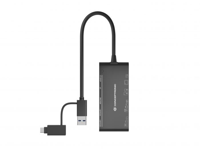 CONCEPTRONIC LEITOR CARTOES USB3 E USB-C 7 EM 1 — miniatura 2