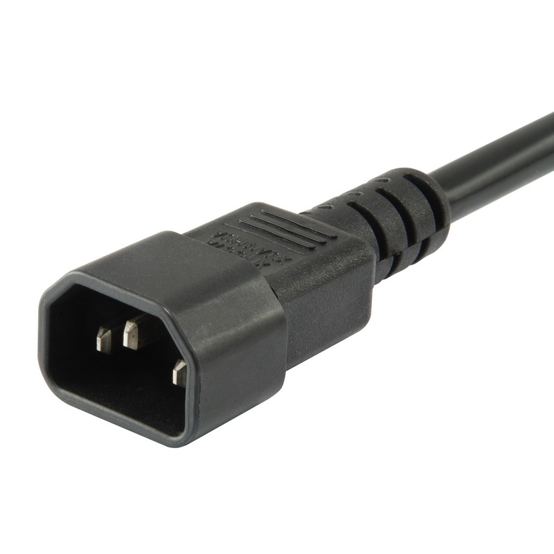 EQUIP EXTENSAO ELETRICA 3 TOMADAS SCHUKO C/CABO C14 1MT PRETO — miniatura 2