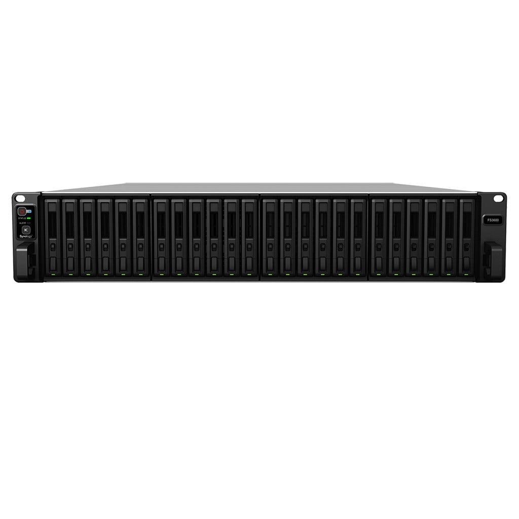 Synology FlashStation FS3600 - Servidor NAS - 24 baias - montável em bastidor - RAID (expansão de disco rígido) 0, 1, 5, 6, 10, JBOD, RAID F1 - RAM 16 GB - Gigabit Ethernet / 10 Gigabit Ethernet - iSCSI assistência - 2U — imagem 1