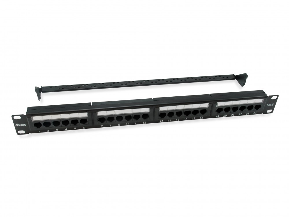 EQUIP PATCH PANEL 19" CAT6 UTP 24PORT 1U PRETO BASIC — miniatura 3