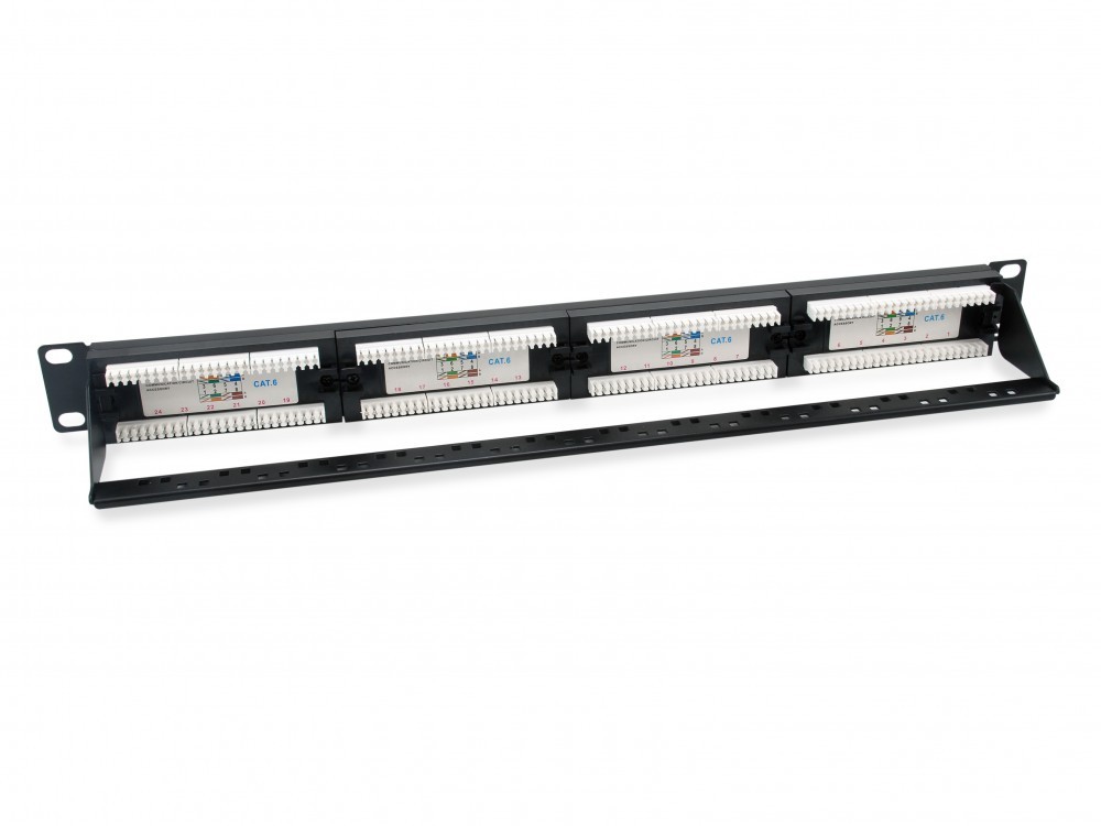 EQUIP PATCH PANEL 19" CAT6 UTP 24PORT 1U PRETO BASIC — miniatura 4