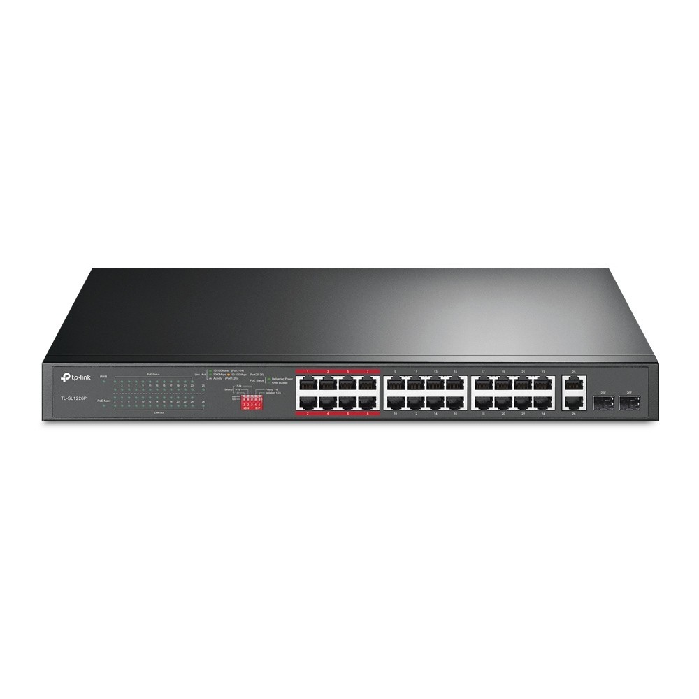 TP-LINK 26PORT 10/100MBPS + 2PORT GIGABIT UNMANAGED POE SWITCH — miniatura 2