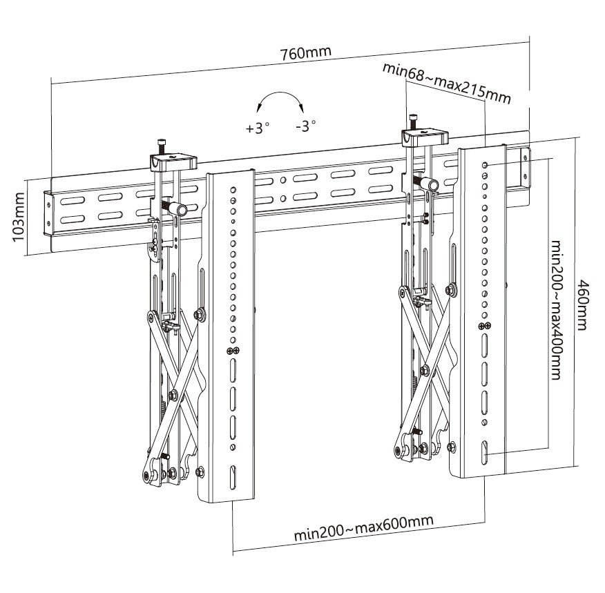 Equip 650351 Suporte de montagem em parede de vídeo pop-out de 37"-70” — miniatura 11