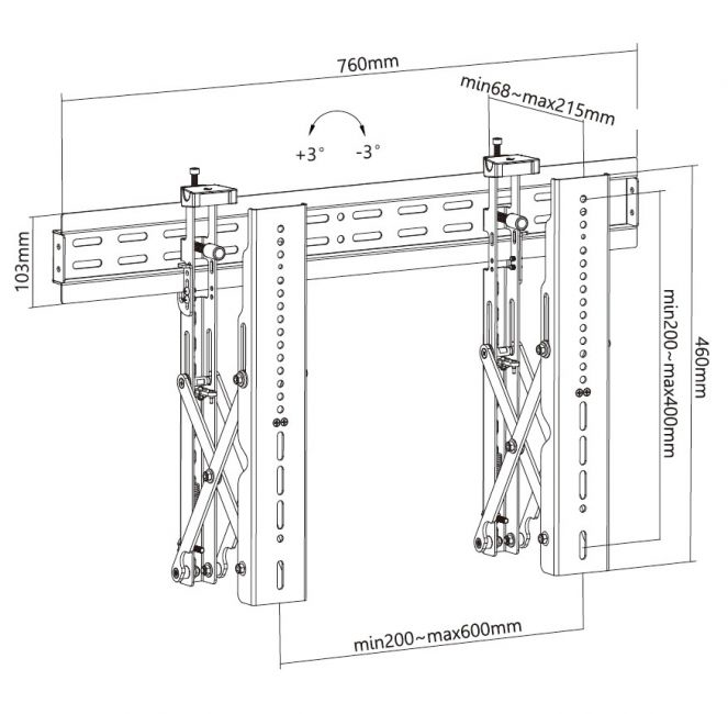 Equip 650351 Suporte de montagem em parede de vídeo pop-out de 37"-70” — miniatura 9