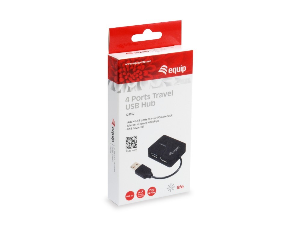 EQUIP LIFE HUB 4 PORTS USB 2.0 BLACK — miniatura 4