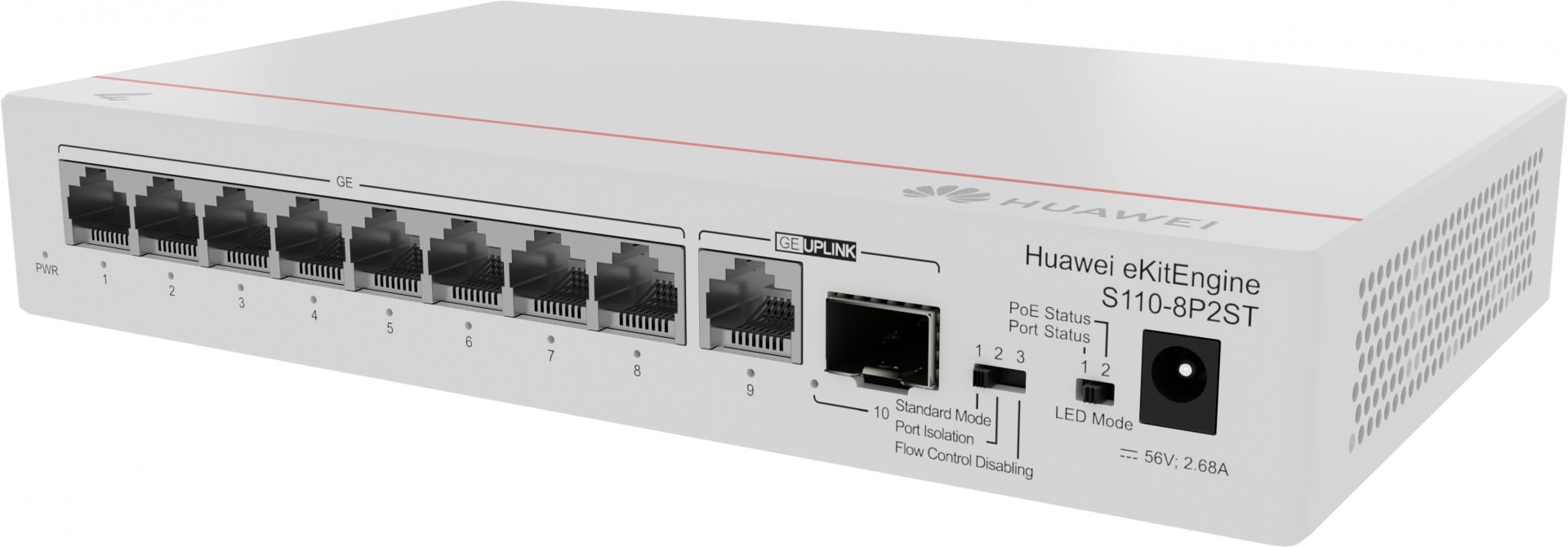 HUAWEI SWITCH CLOUDENGINE S110-8P2ST POWER OVER ETHERNET (POE) #PROMO FIM STOCK# — miniatura 3