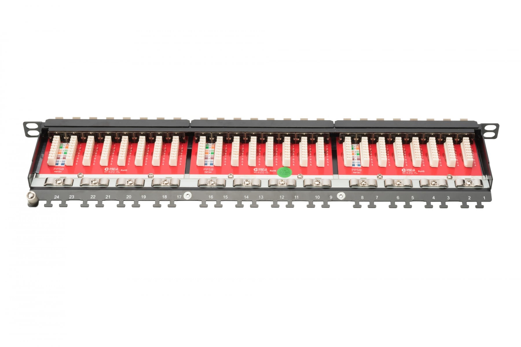 DIGITUS PATCH PANEL 19" 24P CAT6A 0.5U BLINDADO PRETO — miniatura 2