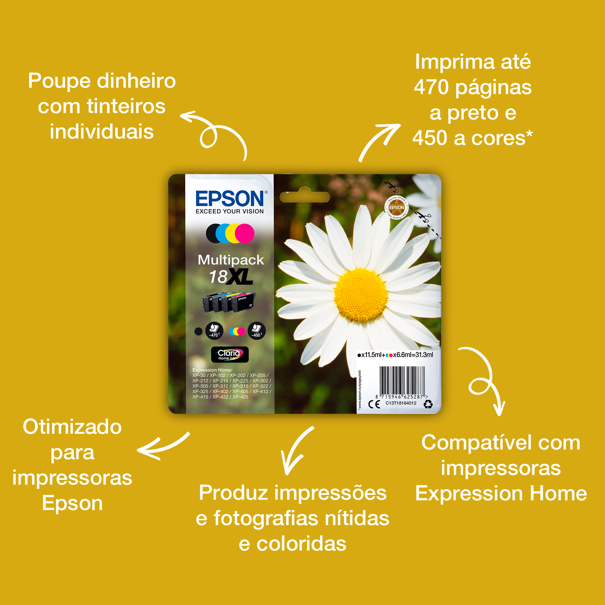 Epson Daisy 18XL Conjunto individual preto Claria Home Margarida — miniatura 3