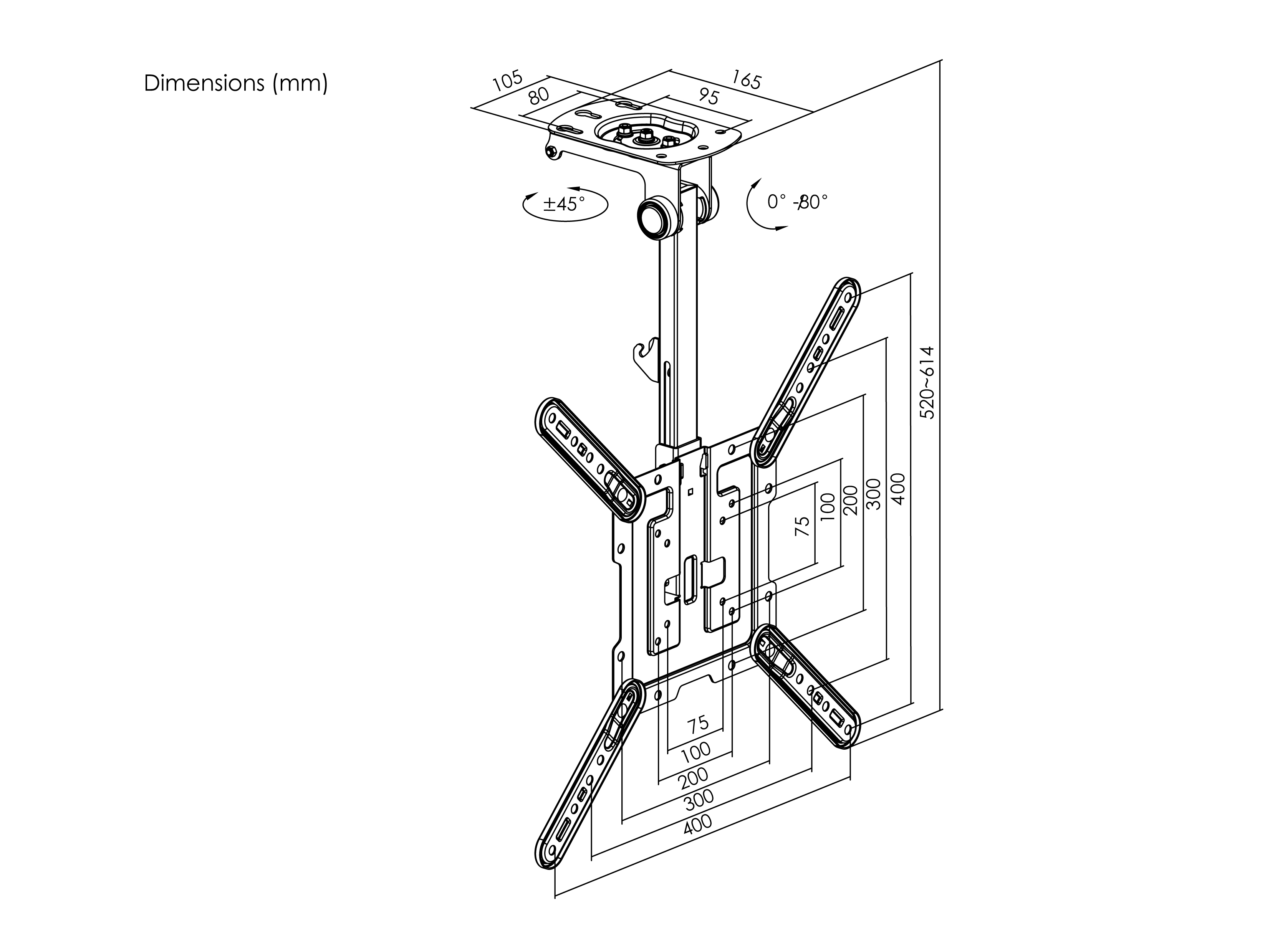 Equip Suporte de TV de 23“-55” para montagem no teto — miniatura 5