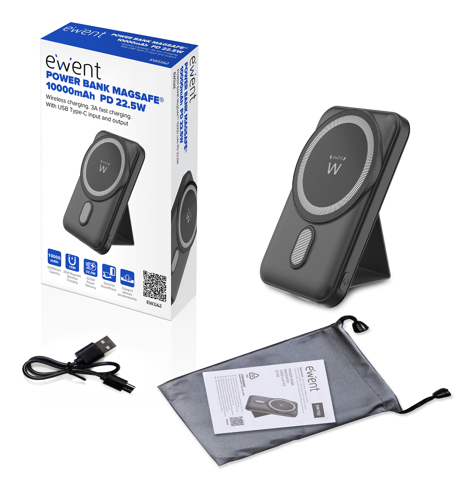 Ewent POWER BANK Mag SAFE 10000 mAh PD 22.5W — miniatura 3