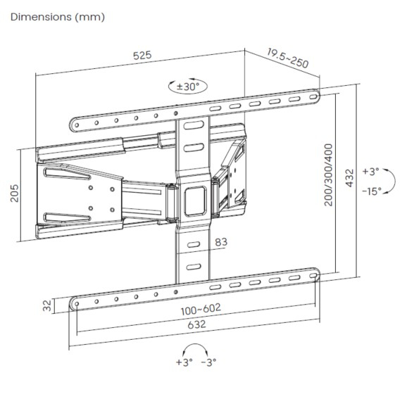 Equip 650344 Suporte de montagem na parede para TV de movimento total ultra-fino de 43"-90” — miniatura 5