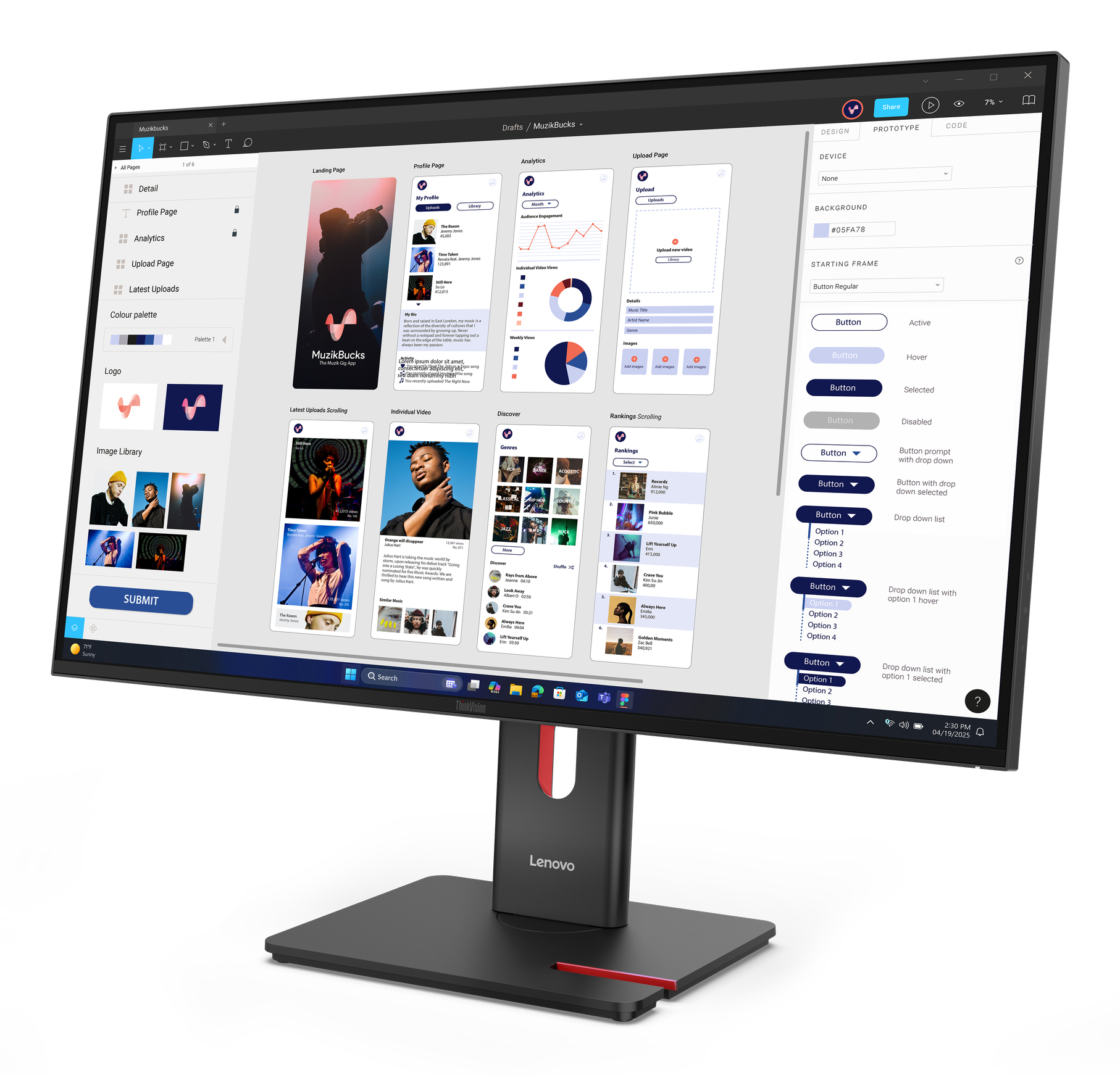 Lenovo ThinkVision T32UD-40 Monitor — miniatura 11