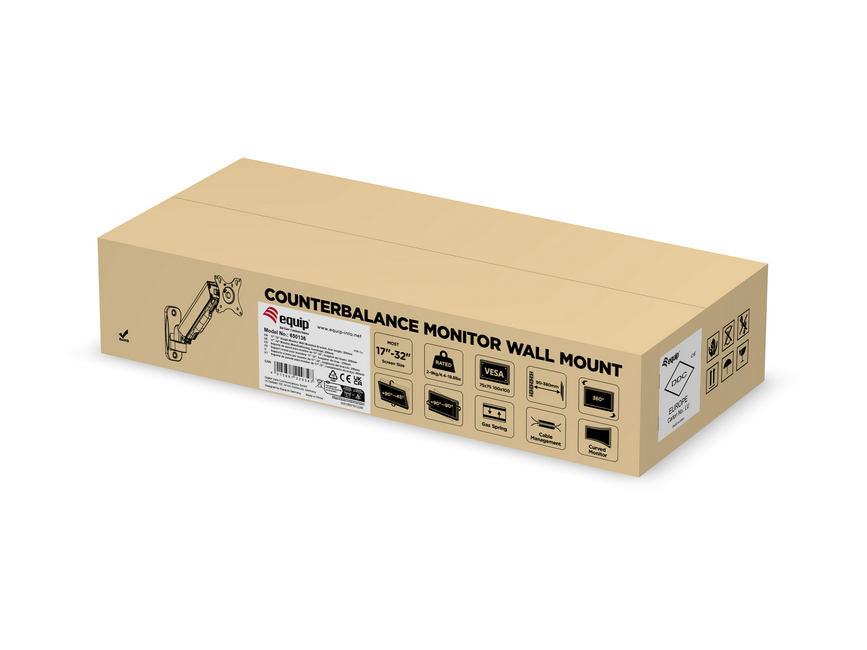 Equip Suporte de montagem na parede para monitor único de 17“-32”, comprimento do braço: 290 mm — miniatura 10