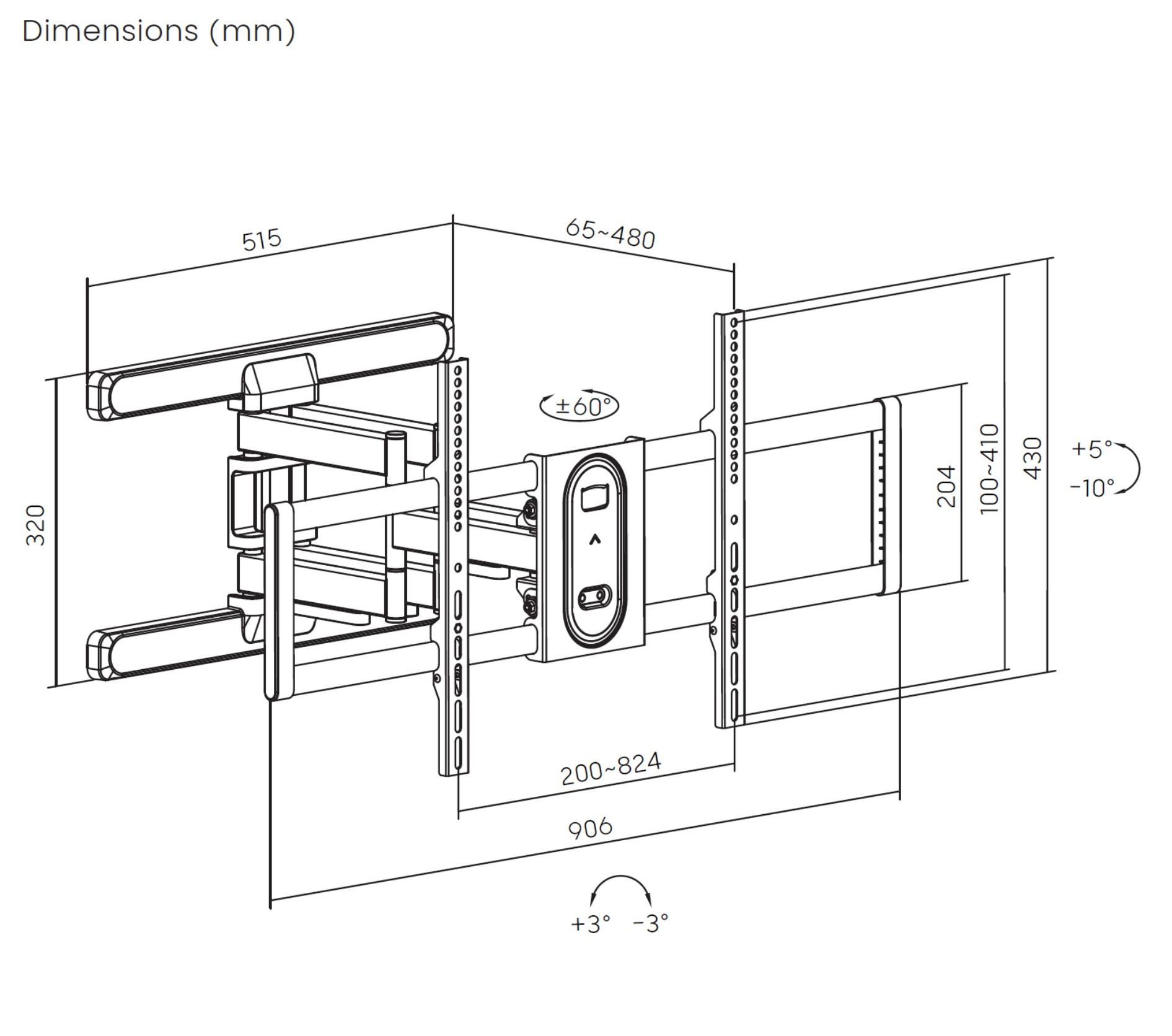 Equip 650348 Suporte de montagem de TV de movimento total de 43"-100” — miniatura 7