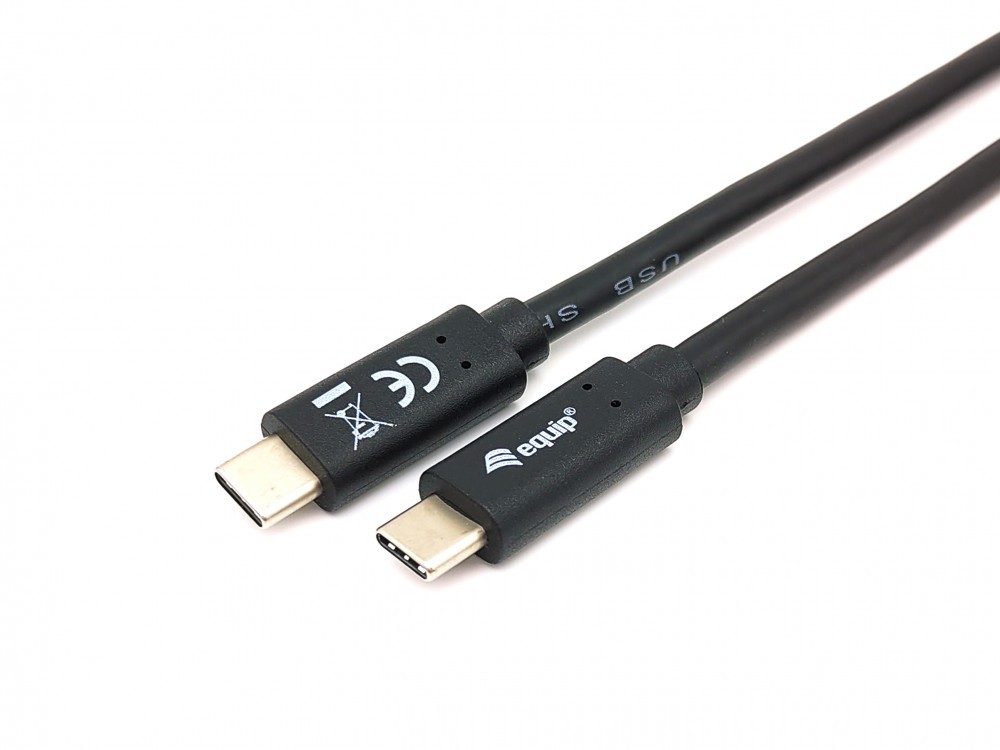 EQUIP CABO USB 3.2 GEN 1X1 TYPE-C TO C M/M 2.0M 5G TRANSFER 3A BLACK — miniatura 4