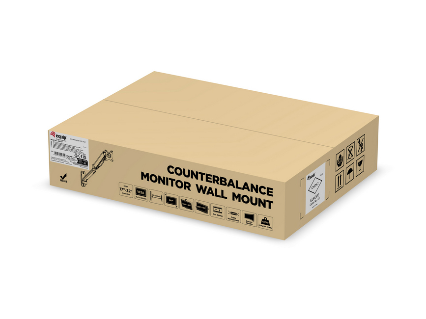 Equip Suporte de montagem na parede para monitor único de 17“-32”, comprimento do braço: 450 mm — miniatura 10