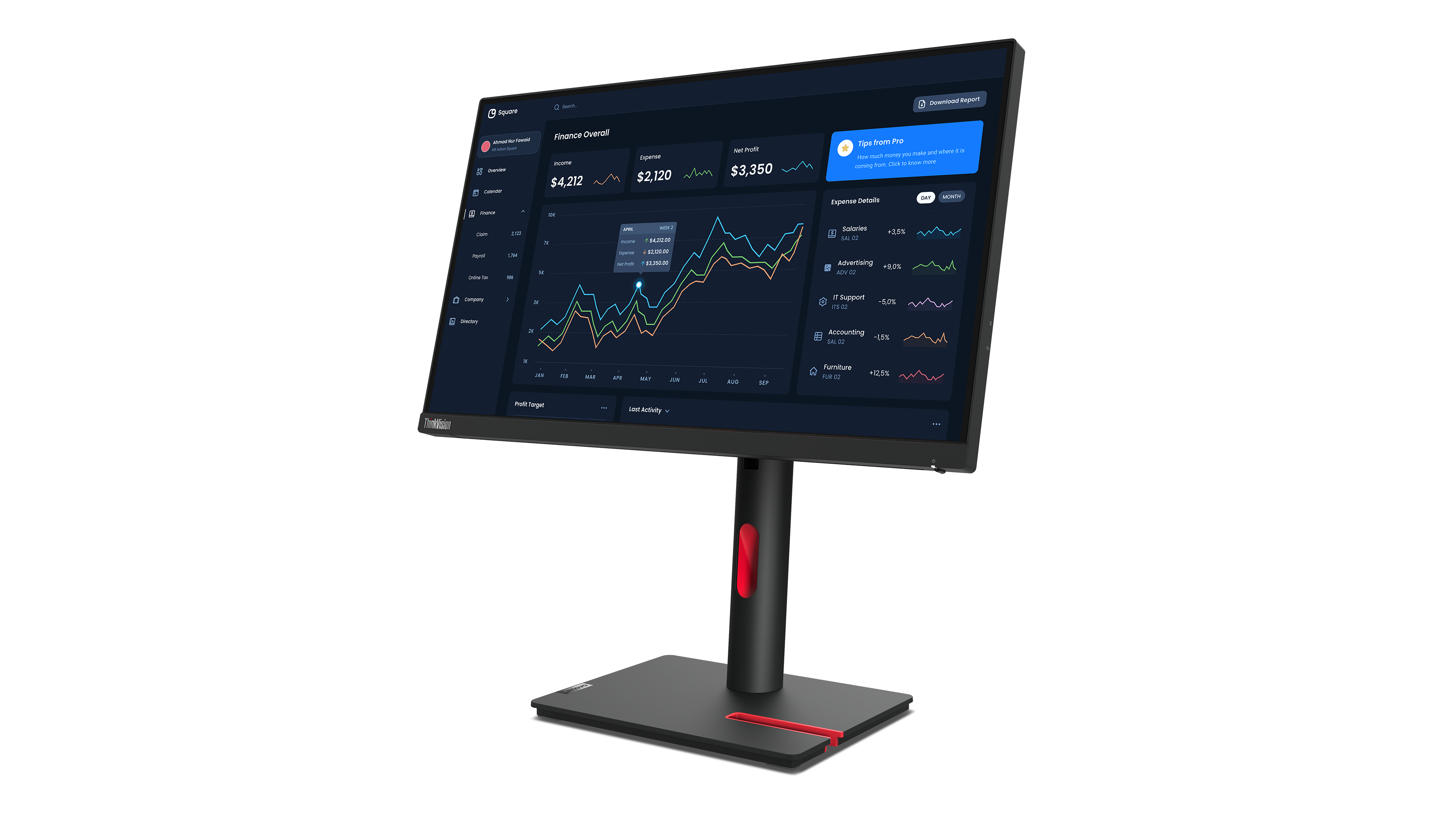 Lenovo ThinkVision T22i-30 Monitor — miniatura 7