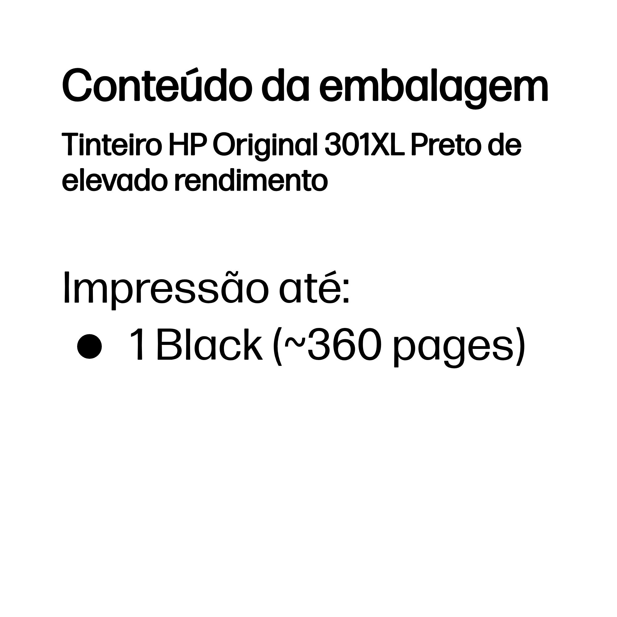 HP Tinteiro Original 301XL Preto de elevado rendimento — miniatura 3