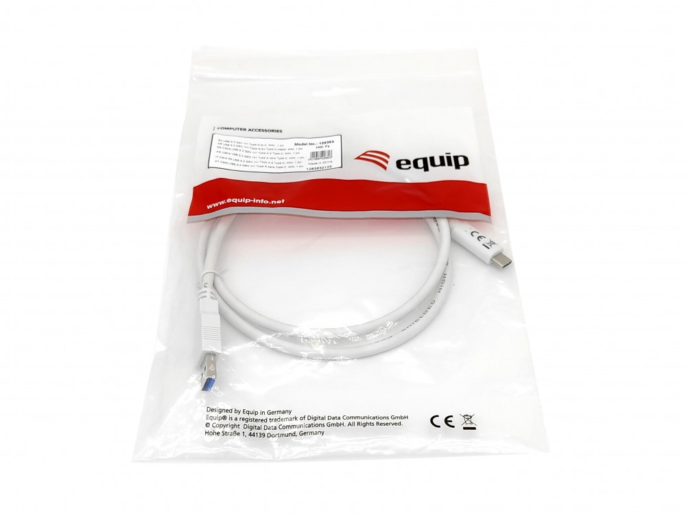 EQUIP CABO USB 3.2 GEN 1 C TO A CABLE M/M 5G TRANSFER 3ª 1.0MT WHITE — miniatura 3